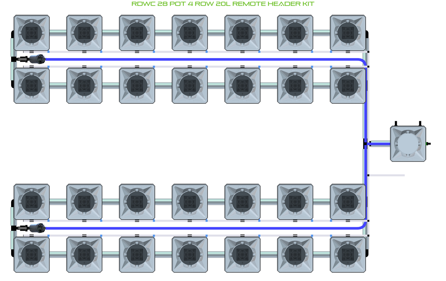 RDWC 28 Pot 4 Row Kit