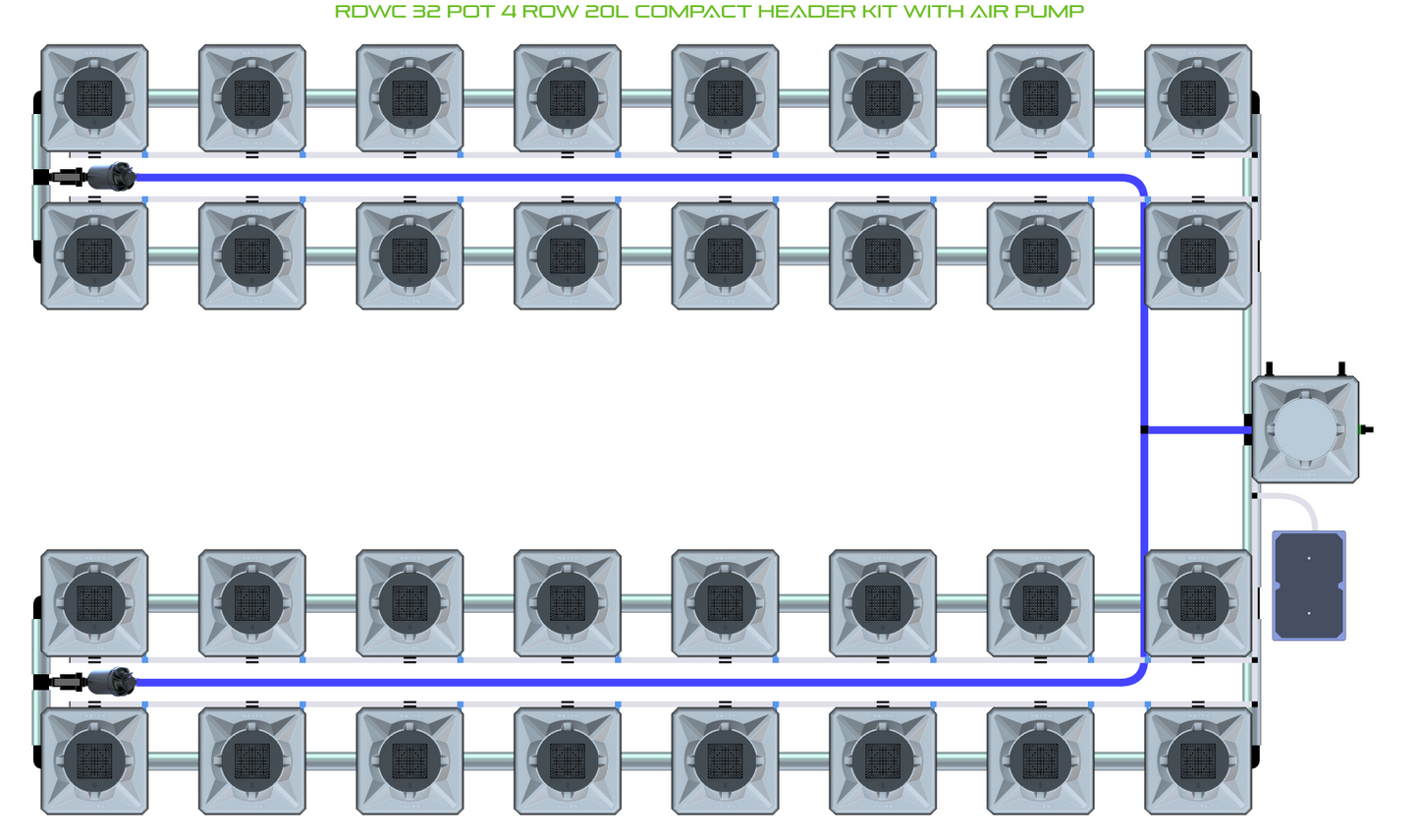 RDWC 32 Pot 4 Row Kit