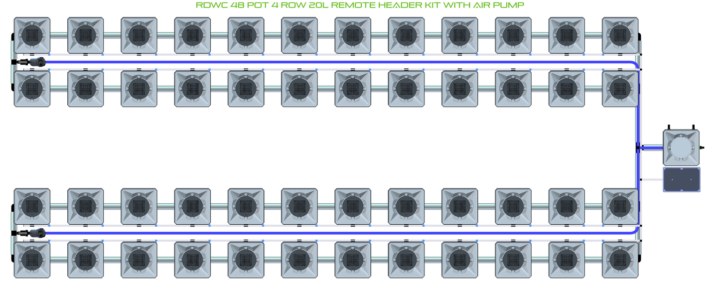 RDWC 48 Pot 4 Row Kit