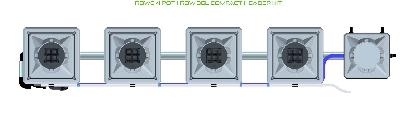 RDWC 4 Pot 1 Row Kit