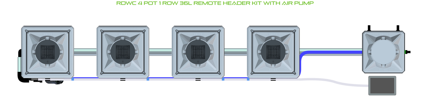 RDWC 4 Pot 1 Row Kit