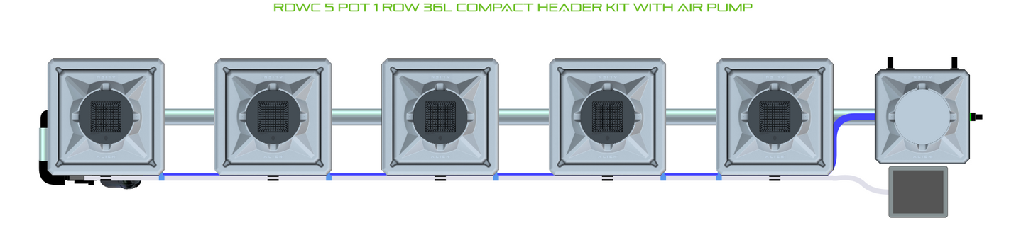 RDWC 5 Pot 1 Row Kit