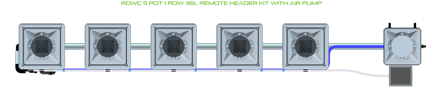 RDWC 5 Pot 1 Row Kit