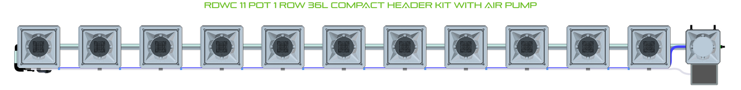 RDWC 11 Pot 1 Row Kit