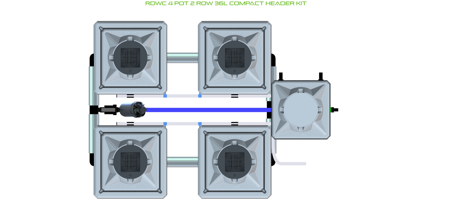 RDWC 4 Pot 2 Row Kit