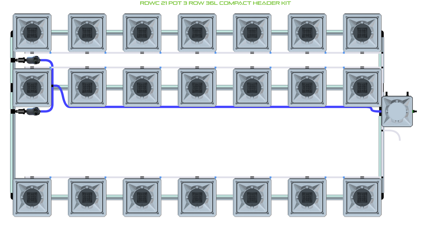 RDWC 21 Pot 3 Row Kit