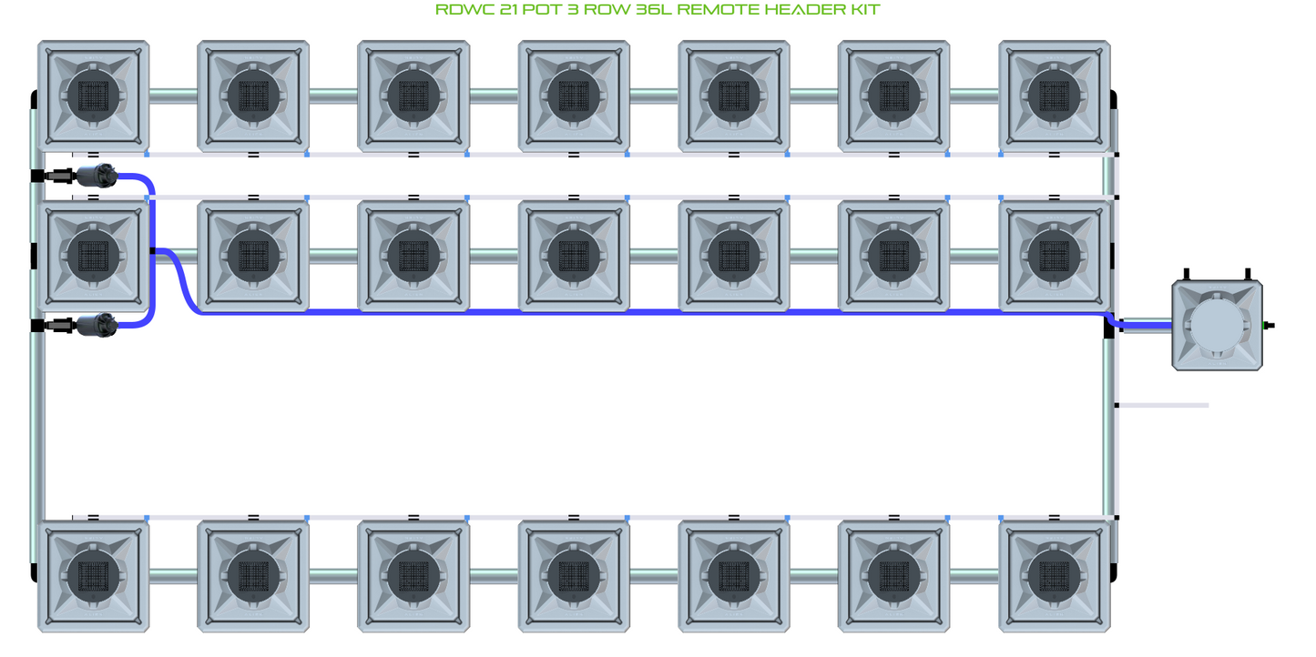 RDWC 21 Pot 3 Row Kit