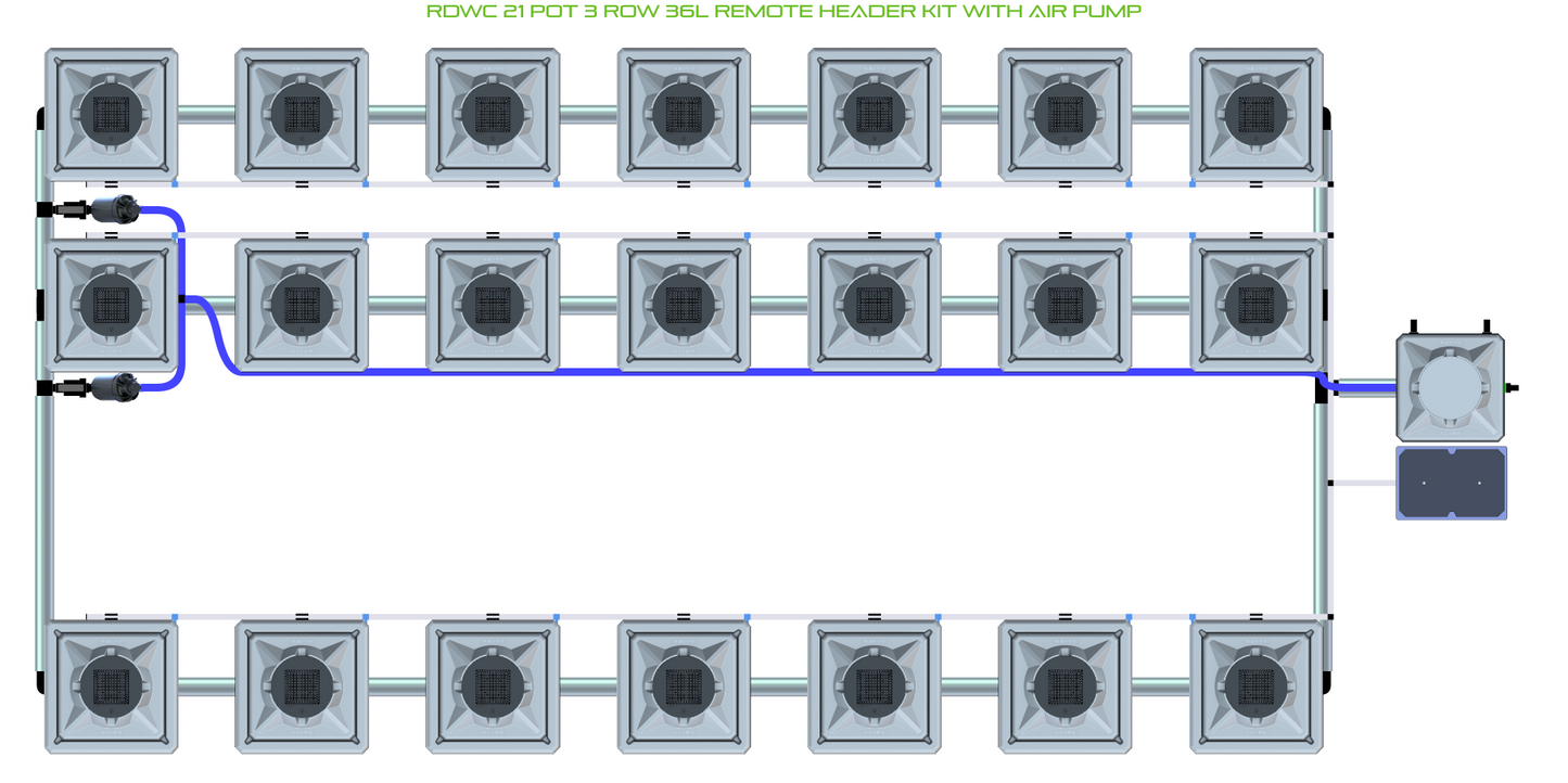 RDWC 21 Pot 3 Row Kit