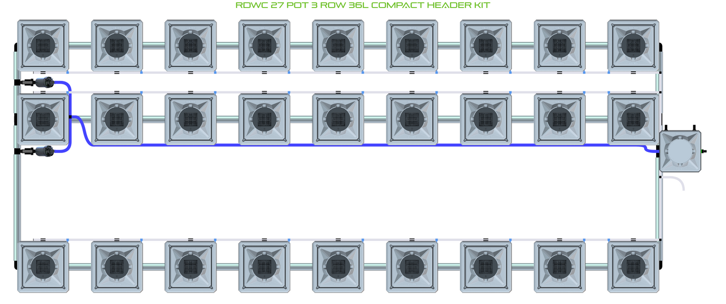 RDWC 27 Pot 3 Row Kit