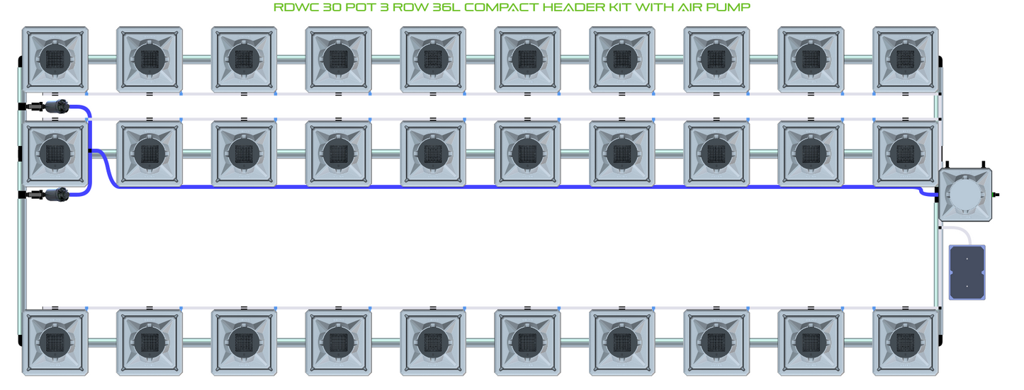 RDWC 30 Pot 3 Row Kit