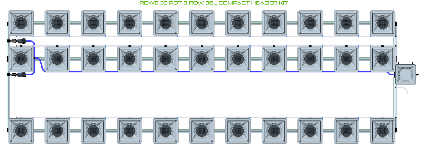 RDWC 33 Pot 3 Row Kit