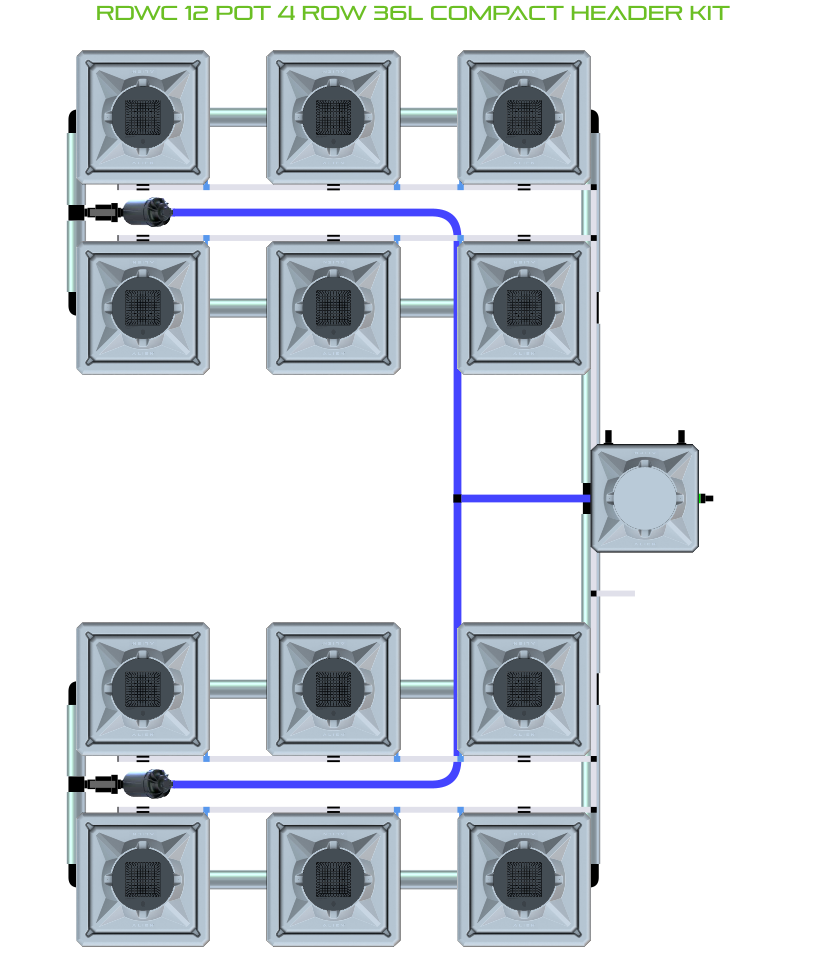 RDWC 12 Pot 4 Row Kit