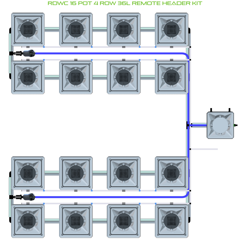 RDWC 16 Pot 4 Row Kit