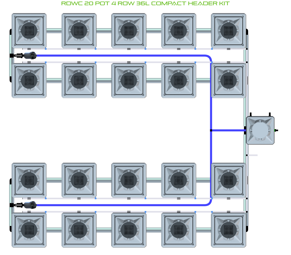 RDWC 20 Pot 4 Row Kit