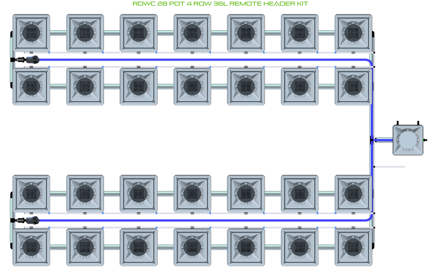 RDWC 28 Pot 4 Row Kit