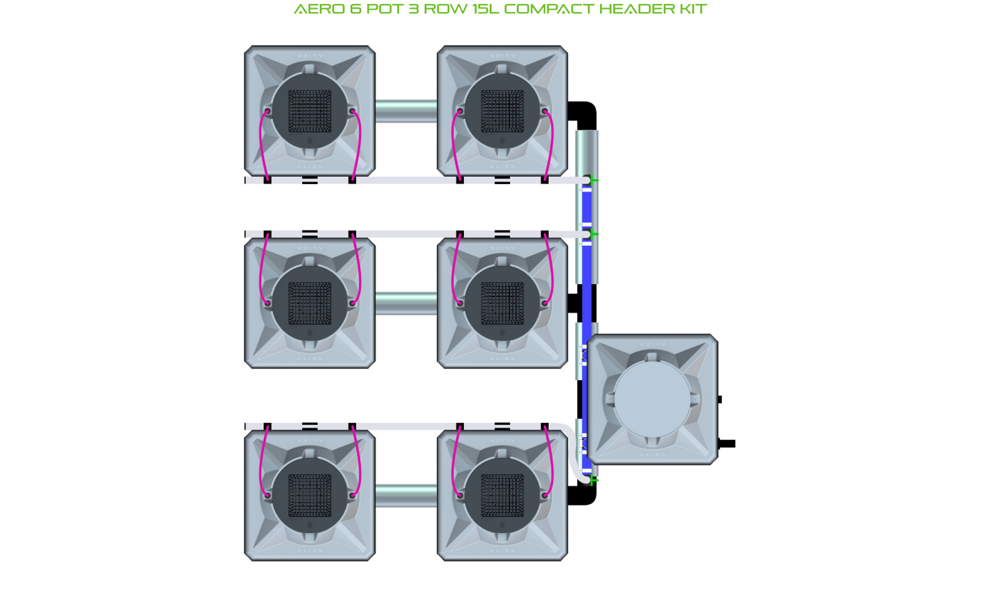 AERO 6 Pot 3 Row Kit