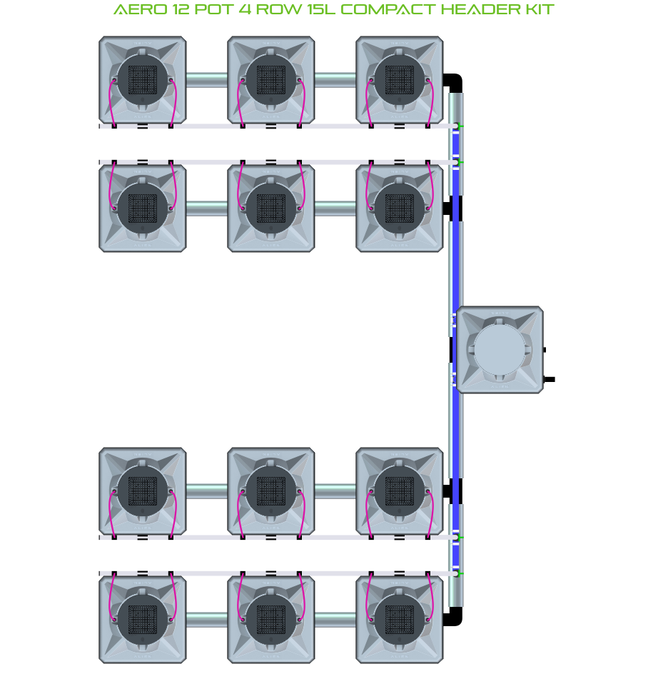 AERO 12 Pot 4 Row Kit