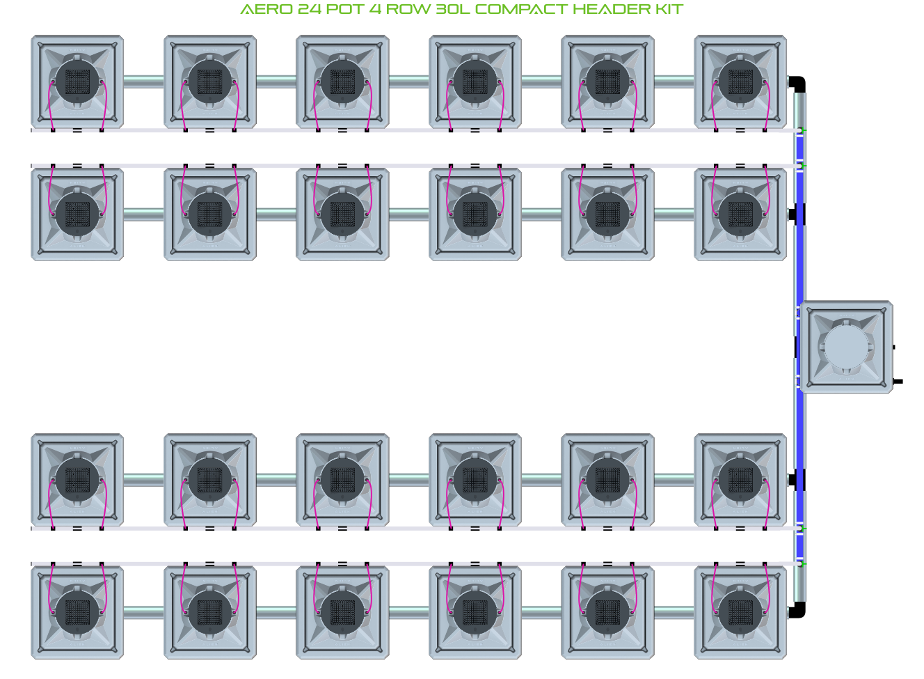 AERO 24 Pot 4 Row Kit