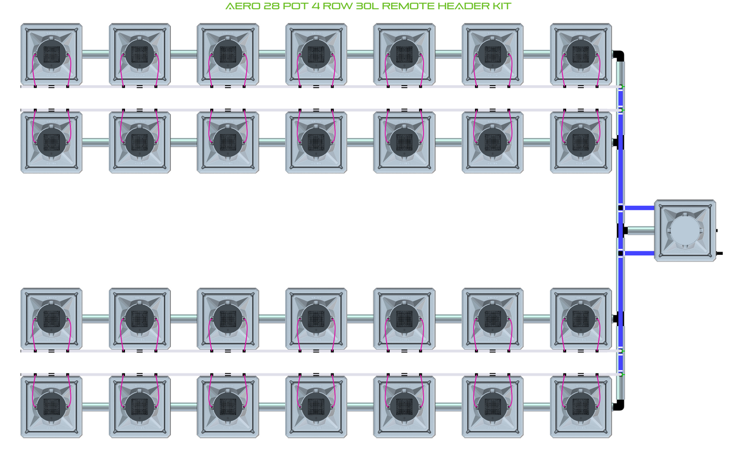 AERO 28 Pot 4 Row Kit