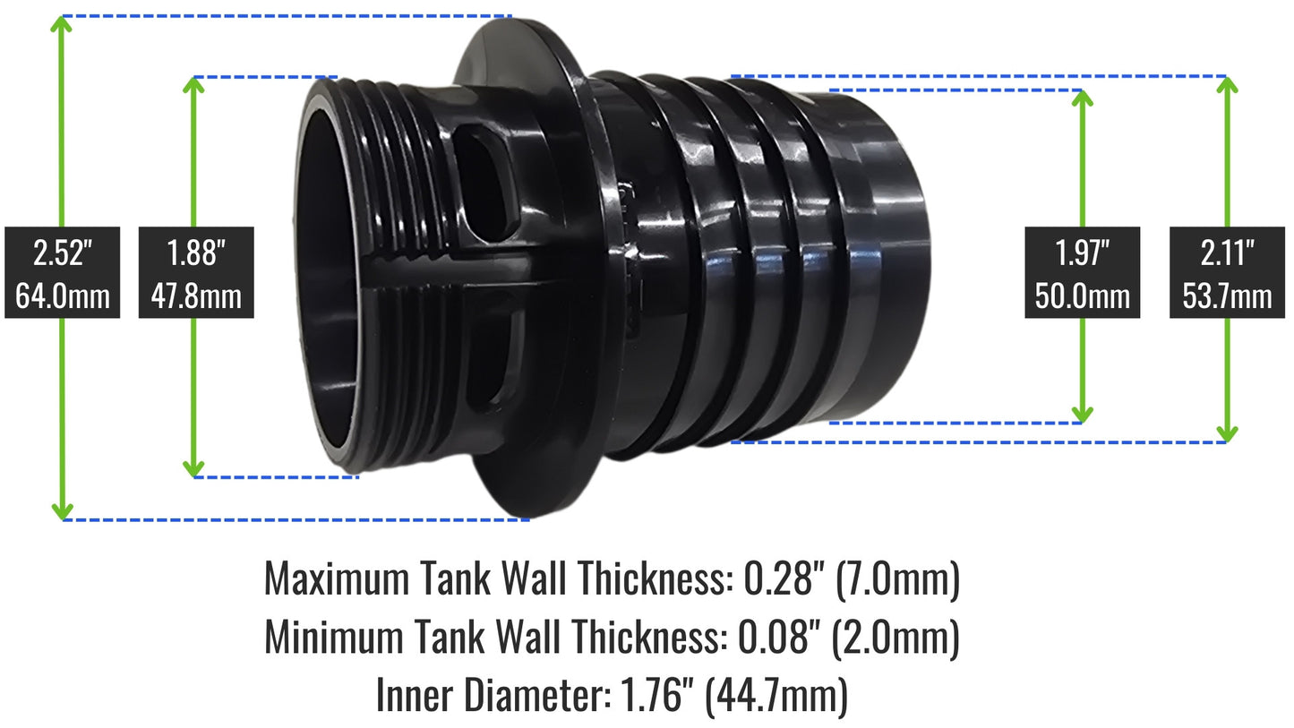 50mm / 2" Barbed Straight Bulkhead Fitting